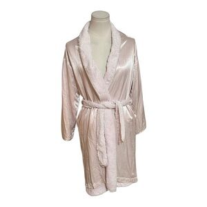 Little Giraffe Baby Pink Luxe Satin Robe size 3 Girls 8 10 Soft Cozy Luxury Bath